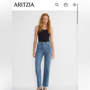 Aritzia Denim Forum Arlo High-Rise Straight Jeans - size 28